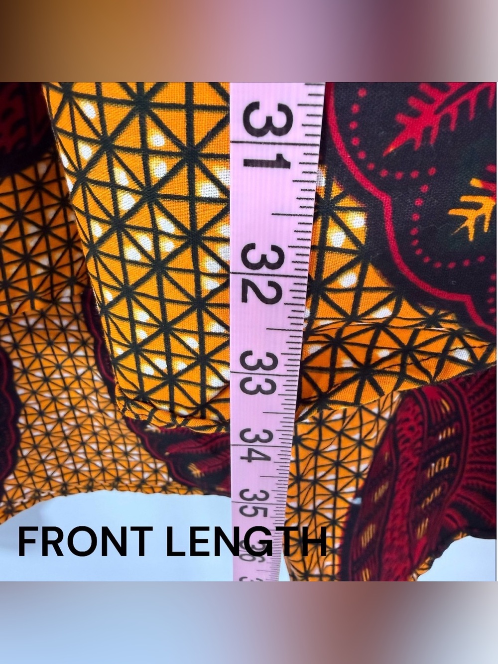 Grass-Fields Ankara African Belted Shirt Dress Long Sleeve Pockets Boho Size 10 - Picture 12 of 14